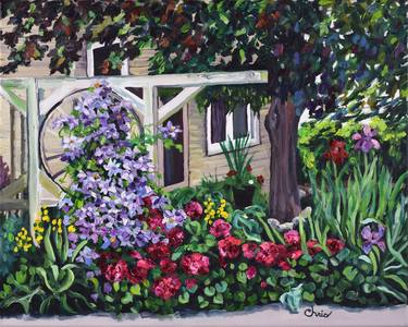 Original Fine Art Garden Paintings by Christina Plichta