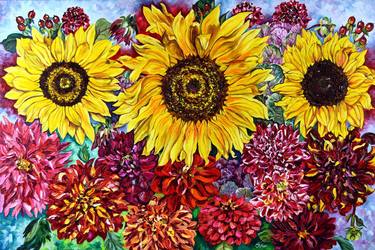 Original Expressionism Floral Paintings by Christina Plichta