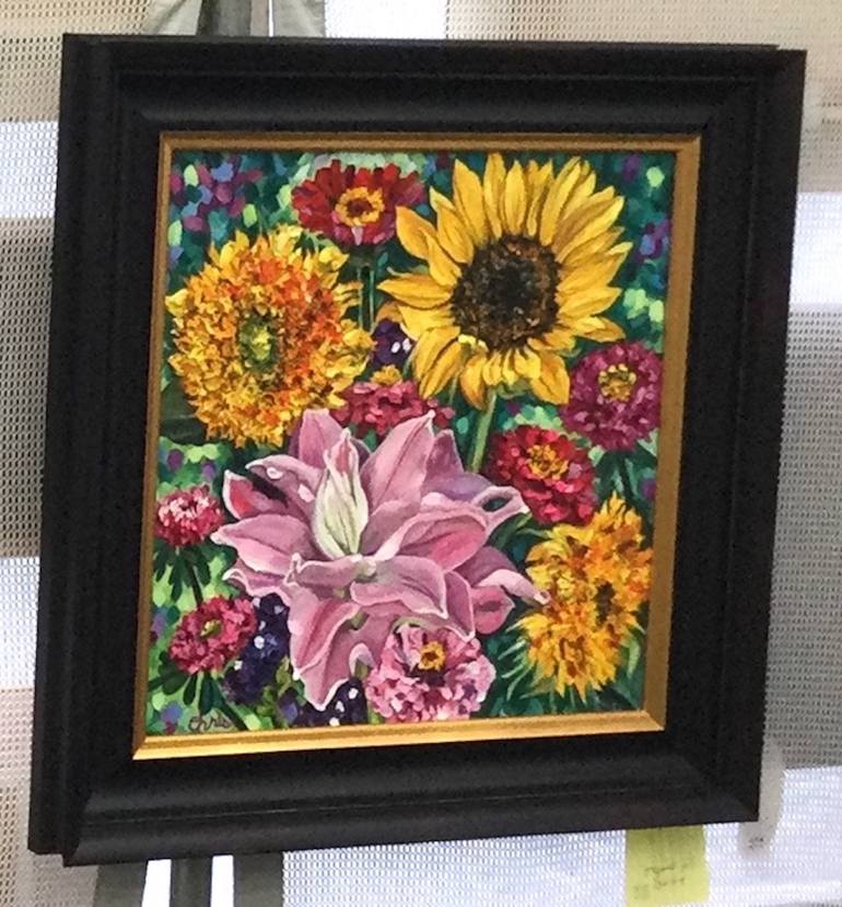 Original Expressionism Floral Painting by Christina Plichta