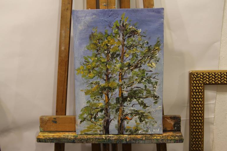 Original Impressionism Tree Painting by Roman Romulen