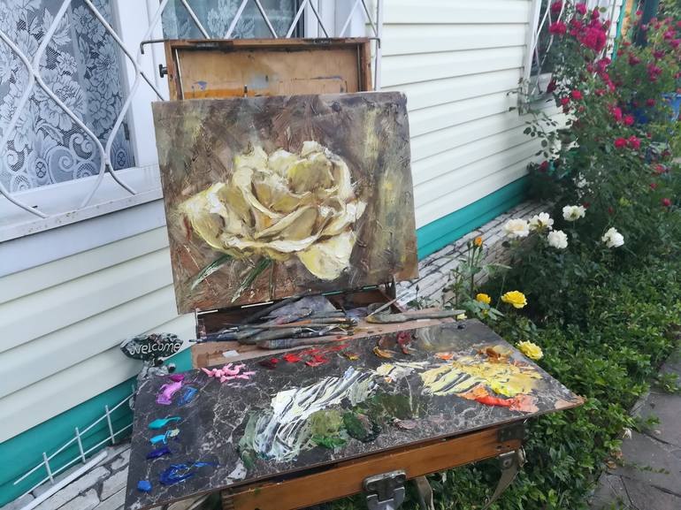 Original Expressionism Floral Painting by Roman Romulen