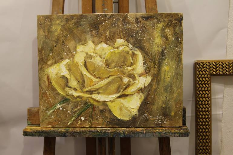 Original Expressionism Floral Painting by Roman Romulen