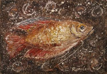 Original Expressionism Fish Paintings by Roman Romulen