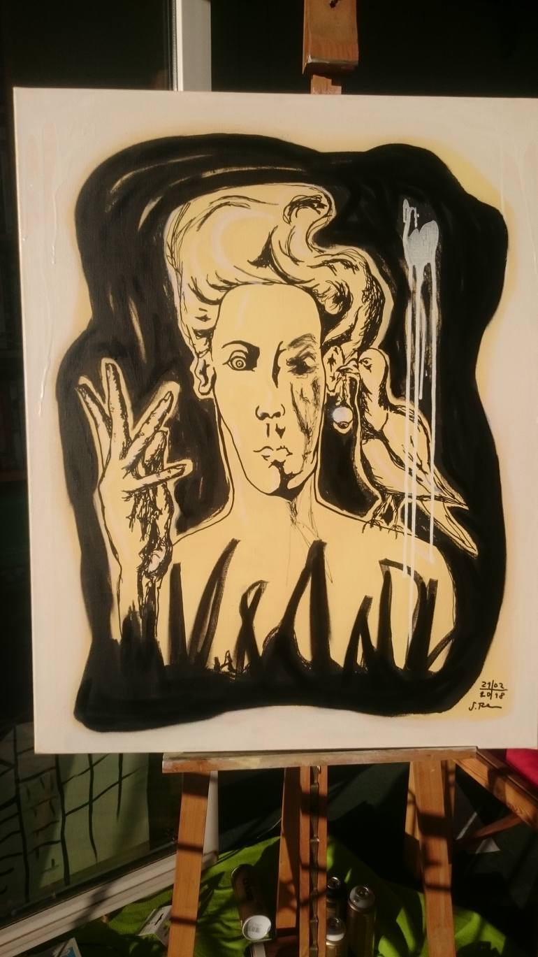 Original Expressionism People Painting by Sue Blackpenart