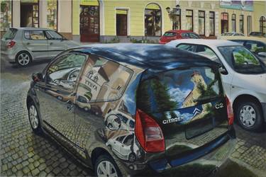 Original Figurative Car Paintings by Štefan Hangácsi
