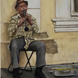 Elder musician by Štefan Hangácsi