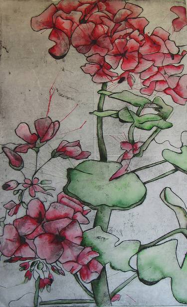 Print of Expressionism Floral Printmaking by Kit Eastman