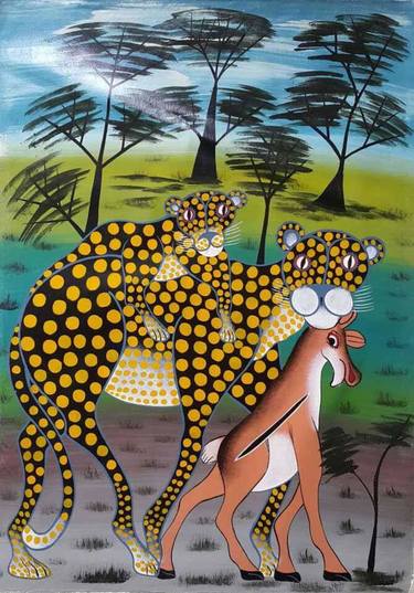 Original Animal Paintings by Shija Paul Mtalis