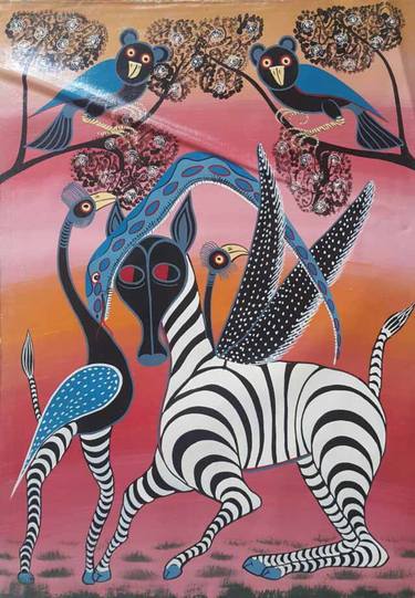Original Fine Art Animal Paintings by Shija Paul Mtalis