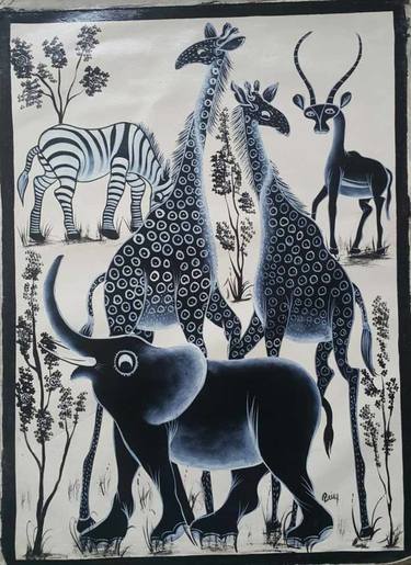 Original Animal Paintings by Shija Paul Mtalis