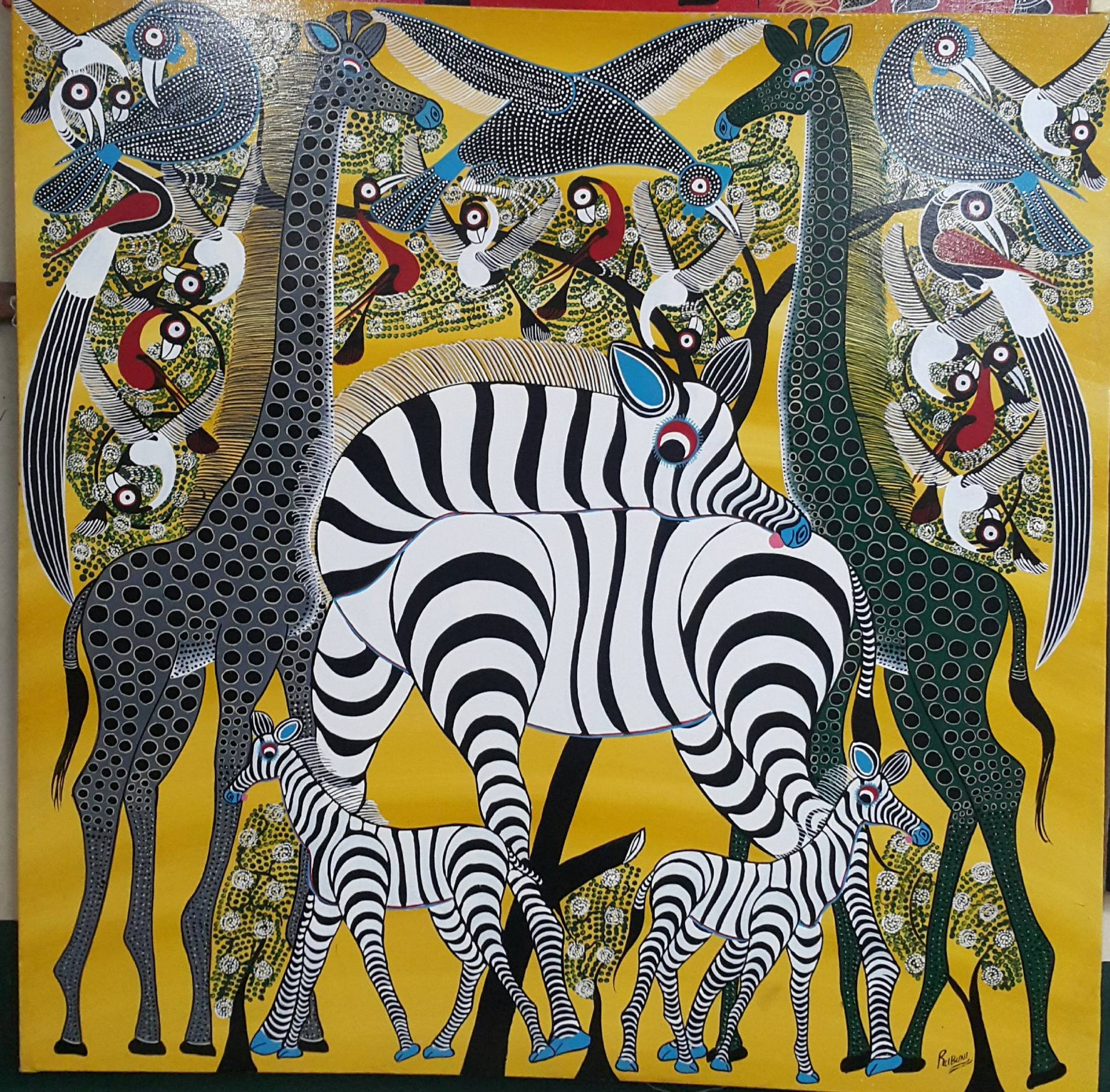 絵画 Tingatinga 20*20 (36) Amazon.co.jp: Tinga Tinga Art 