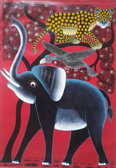 Original Abstract Animal Paintings by Shija Paul Mtalis