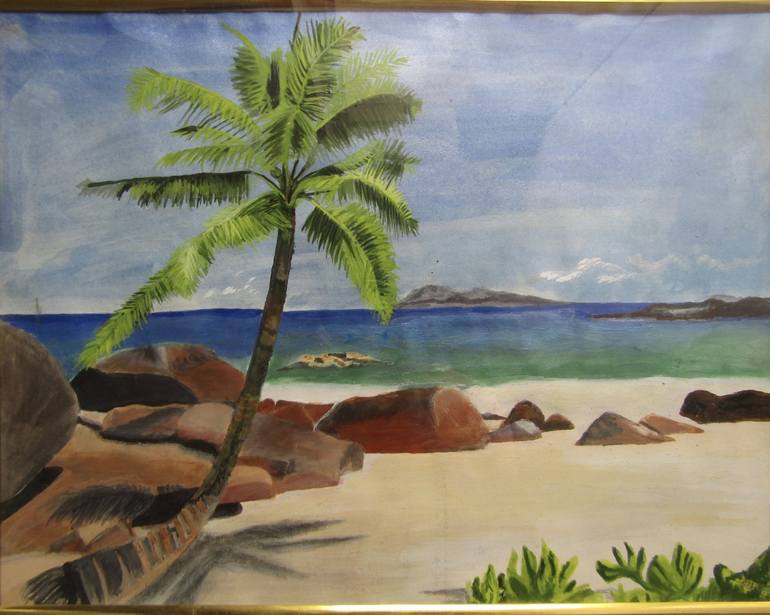 Original Color Field Painting Beach Painting by Puja Nag