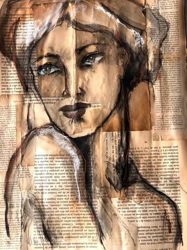 Original Figurative Women Collage by Liliane Danino