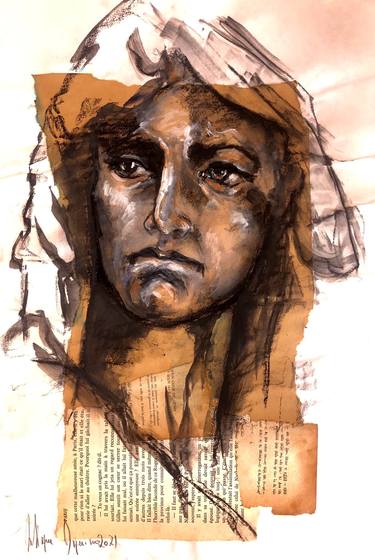 Original Figurative Portrait Drawings by Liliane Danino