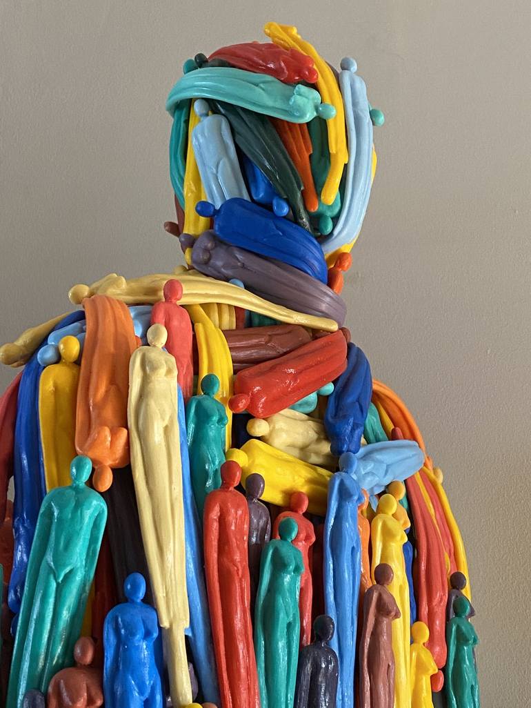 Original Abstract People Sculpture by Wim Van Borm