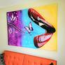 Beautiful colors. Purple pink and blue. Red lips. Butterflies. Fantastic imaginations.