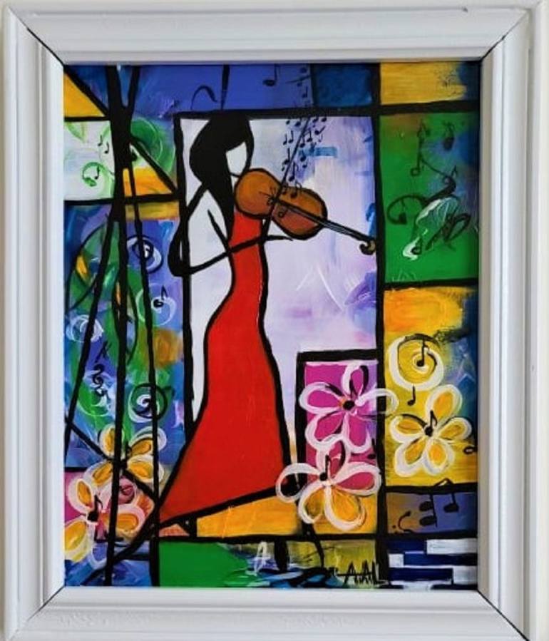 Original Abstract Music Painting by Angela Alec