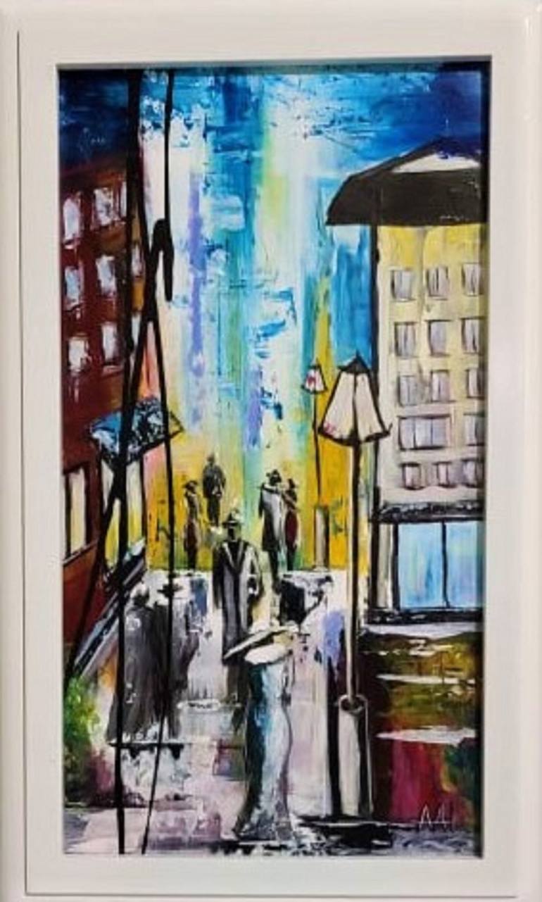 Original Cities Painting by Angela Alec