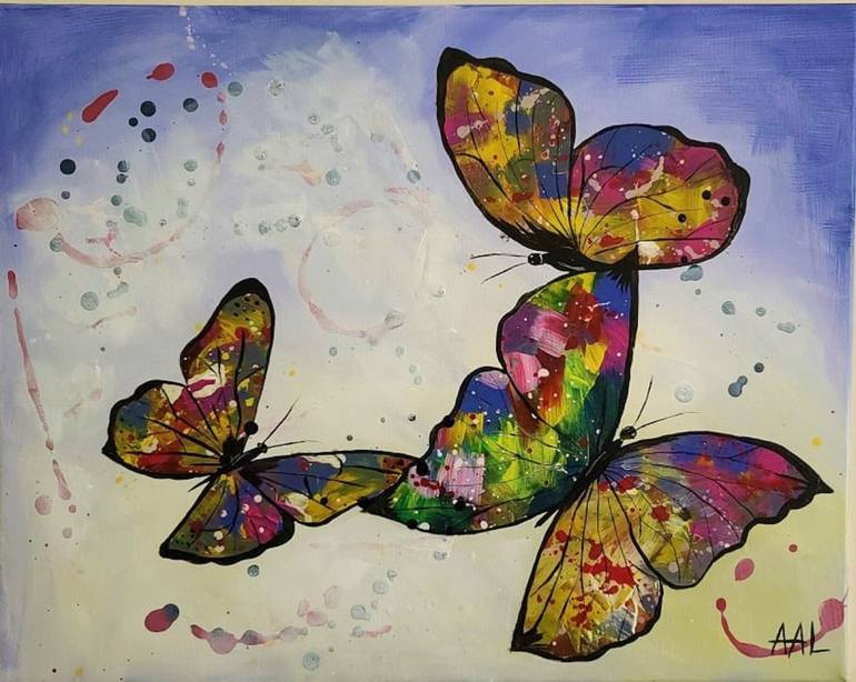 Flying Butterflies Painting by Angela Alec | Saatchi Art