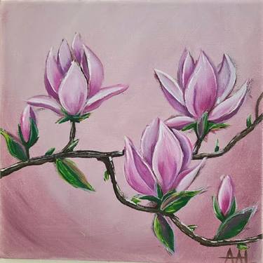 Magnolias Textured painting thumb