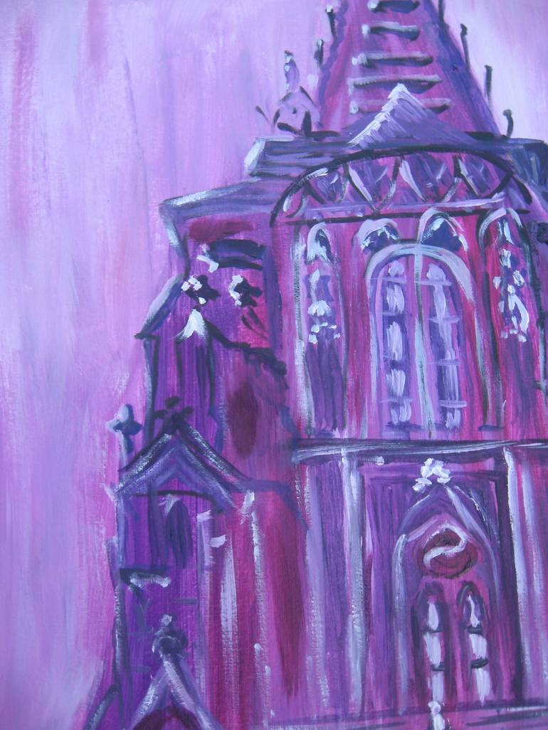 Original Impressionism Architecture Painting by Oksana Okhapkina