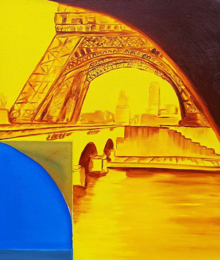 Original Art Deco Travel Painting by Oksana Okhapkina