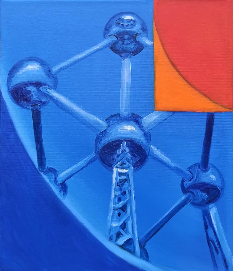 Original Art Deco Travel Painting by Oksana Okhapkina