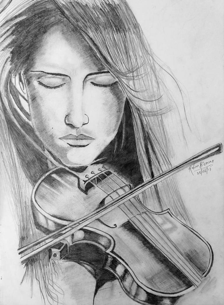 violin drawing