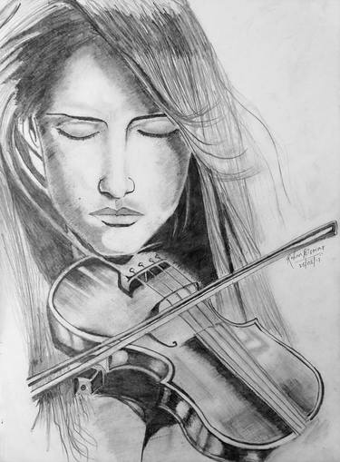 Woman playing violin thumb