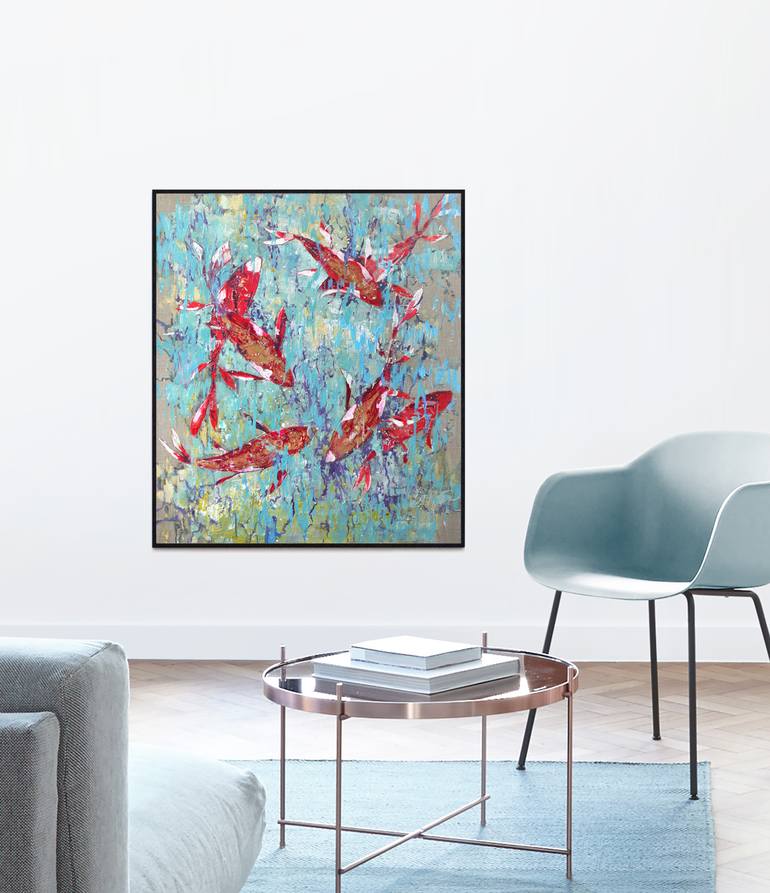 Original Abstract Beach Painting by Olga Rikun