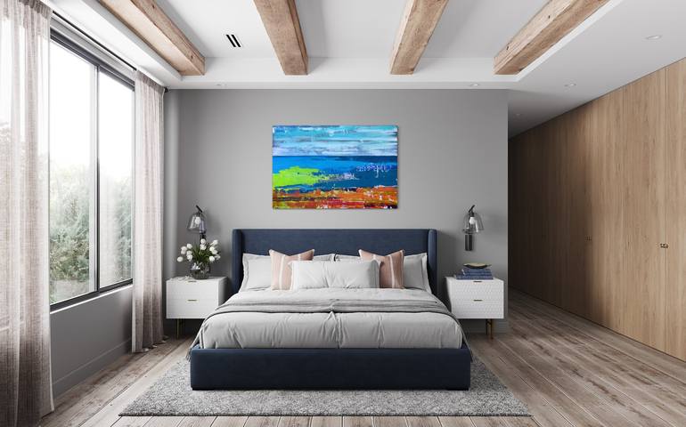 Original Abstract Seascape Painting by Kris Mercer