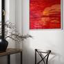 Red sky at night, abstract impressionist painting