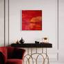 Red sky at night, abstract impressionist painting