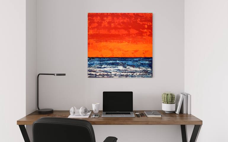 Original Abstract Seascape Painting by Kris Mercer