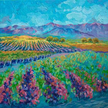 Vineyards, Oil Painting thumb