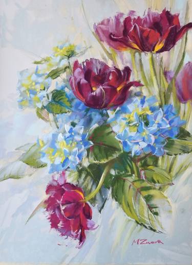 Original Impressionism Floral Paintings by Mariia Znova