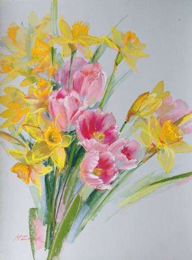 Original Impressionism Floral Paintings by Mariia Znova