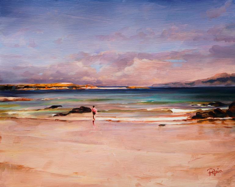 Original Figurative Beach Painting by Thomas Pepin