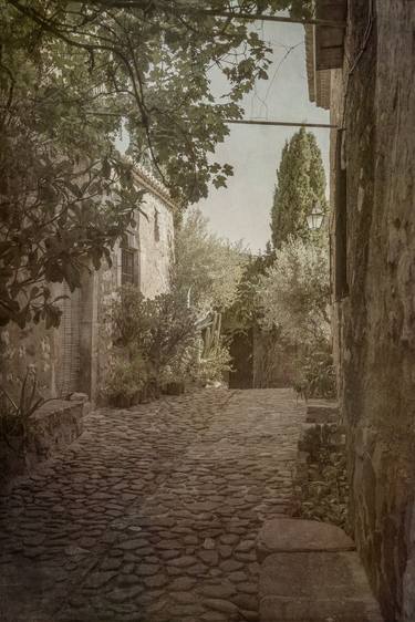 Narrow alley in a small medieval village in Spain thumb