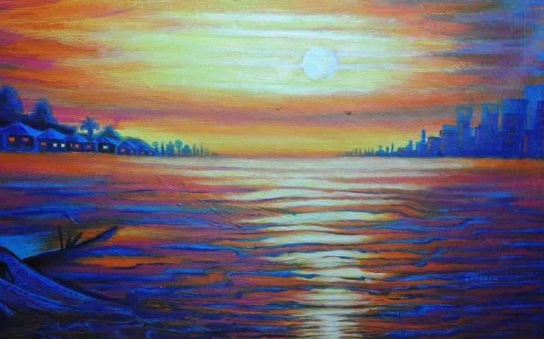 Original Realism Seascape Painting by Rasheed Amodu