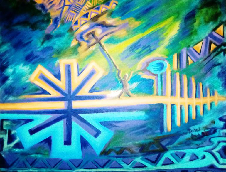Original Abstract Painting by Rasheed Amodu