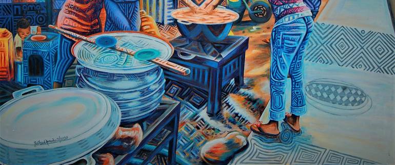 Original Modernism Still Life Painting by Rasheed Amodu