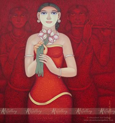 Original People Painting by Animesh Biswas