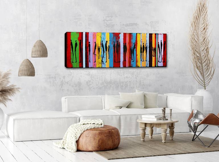 Original Abstract People Painting by Inez Froehlich