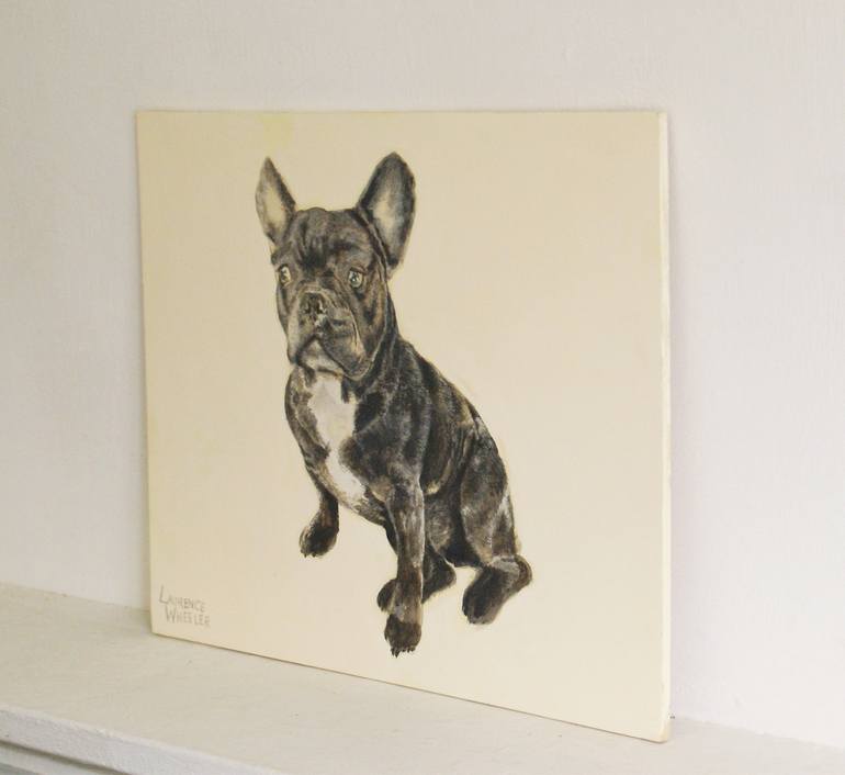 Original Photorealism Dogs Painting by Laurence Wheeler