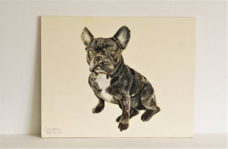 Original Photorealism Dogs Painting by Laurence Wheeler