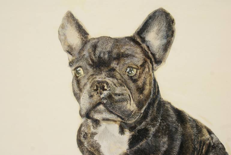 Original Photorealism Dogs Painting by Laurence Wheeler