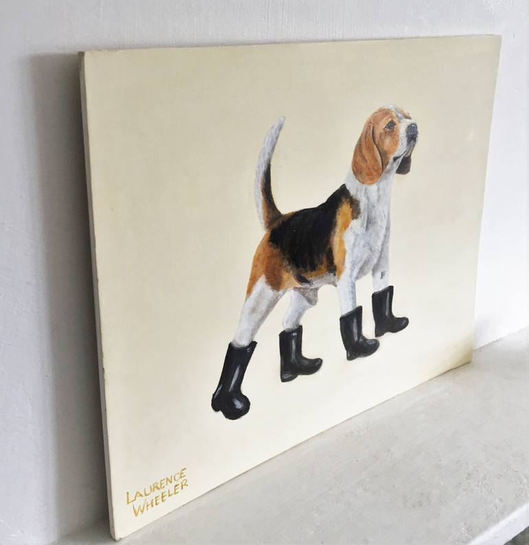 Original Dogs Painting by Laurence Wheeler