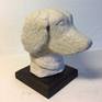 A mixed media sculpture with a limestone finish of a head study of a spaniel mounted on a chamfered edged bakerlite base.

I'm a lifelong dog  lover and never need an excuse to paint or sculpt them as they always inspire me with their individual characteristics.